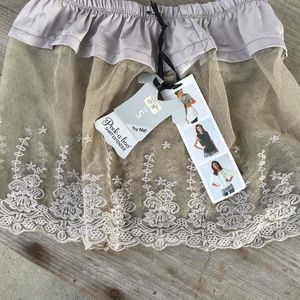 NEW Demdaco Peek a boo Shirt Extender Taupe Lace